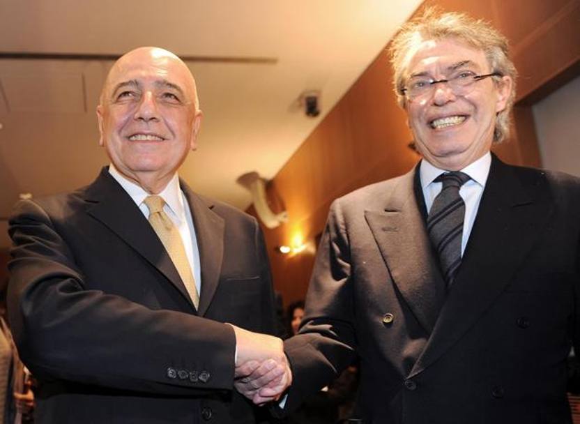 Adriano Galliani e l&#39;ex n°1 nerazzurro, Massimo Moratti